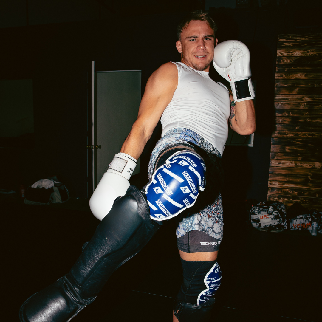 Combat Blue Knee Guards, view 2