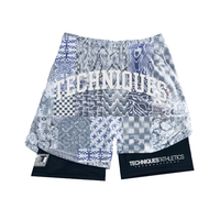 Combat Blue 2 in 1 MMA Shorts