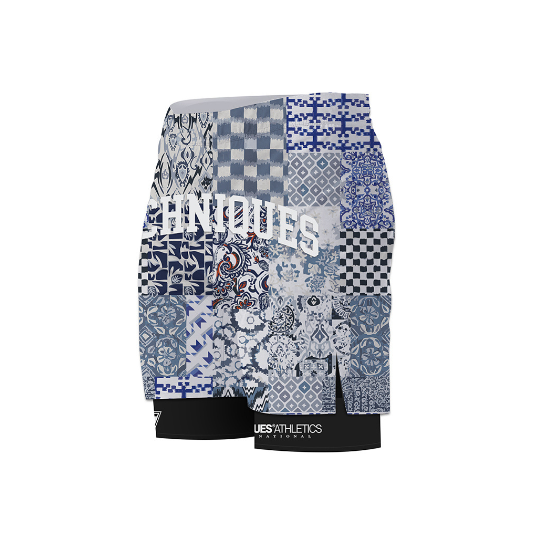 Combat Blue 2 in 1 MMA Shorts, view 4