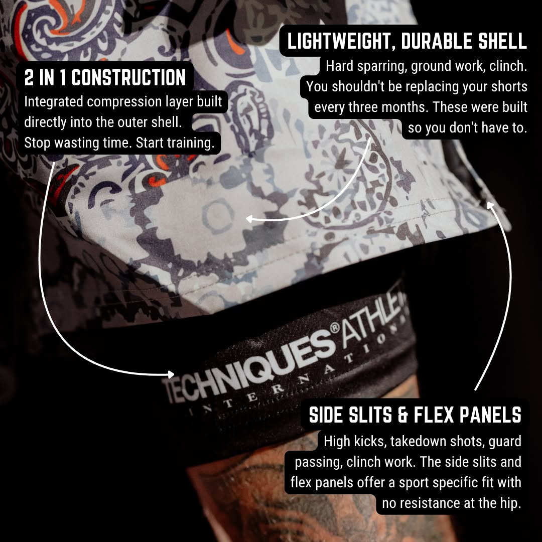 Combat Blue 2 in 1 MMA Shorts, view 8