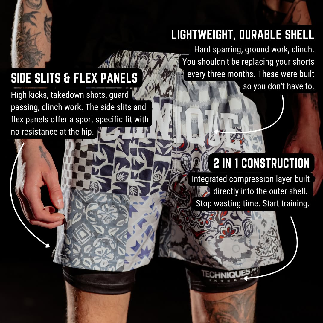 Combat Blue 2 in 1 MMA Shorts, view 9